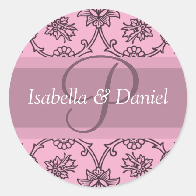 P Monogramas Para Sellos De Invitación De Boda (Anverso)