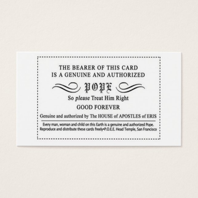 P.O.E.E. Pope Card (Frente)