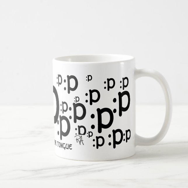 : p, pega hacia fuera su taza de la lengua (Derecha)