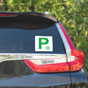 P Plate 100 Pegatina blanco / verde