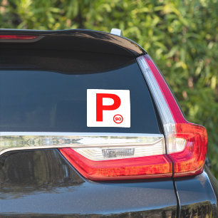 P Plate 90 Pegatina blanco/rojo