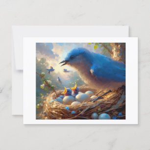 Pabellón de los pájaros azules, postal