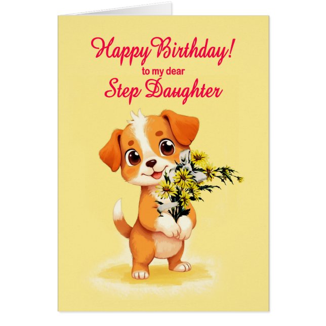 Pacapía de cumpleaños y flores Step Daughter (Frente)
