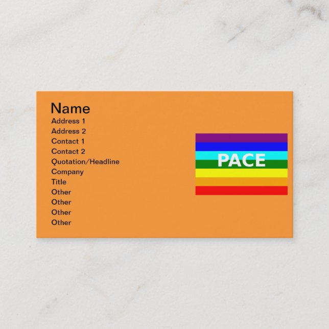 Pace(Peace) Flag Tarjeta de negocios italiana (Anverso)
