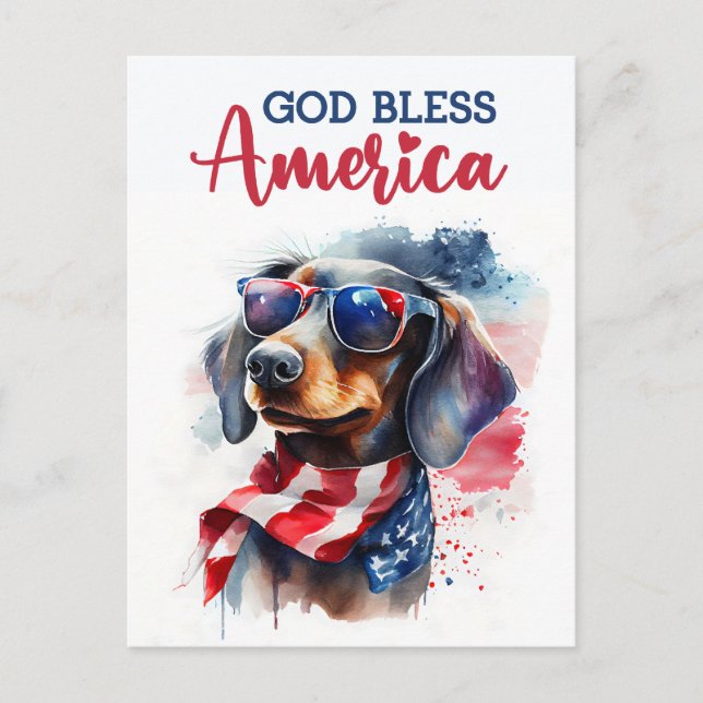 Pachón patriótico, Dios bendiga a América Tarjeta  (Anverso)