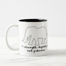 Paciencia animal de la taza el | del elefante del