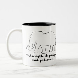 Paciencia animal de la taza el | del elefante del