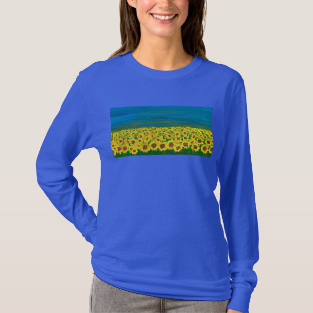 Pacífica camiseta de manga larga de mujeres de art (Anverso)