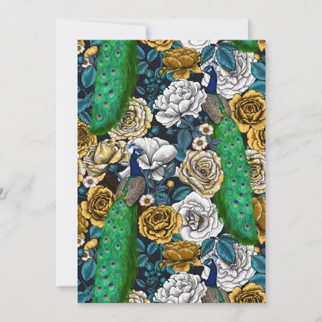 Pacocas en el jardín rosa 3 (Anverso)