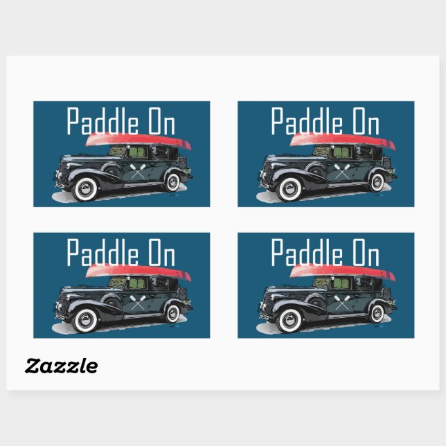Paddle En Diseño De Coche Clásico - Pegatinas Rect (Hoja)