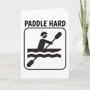 PADDLE HARD, tarjeta de saludo CANOE