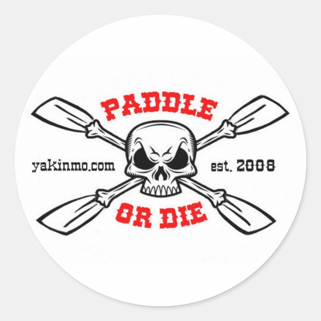 Paddle o muere Yakinmo.com Pegatina (Anverso)