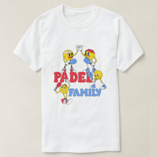 Padel Family Camiseta Retro de Dibujos Animados