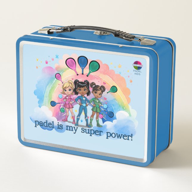 PADEL LUNCHBOX - PADEL GIRLS SUPERHEROES in BLUE (Reverso)