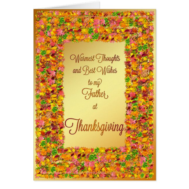 Padre, Acción de Gracias, hojas de otoño (Frente)