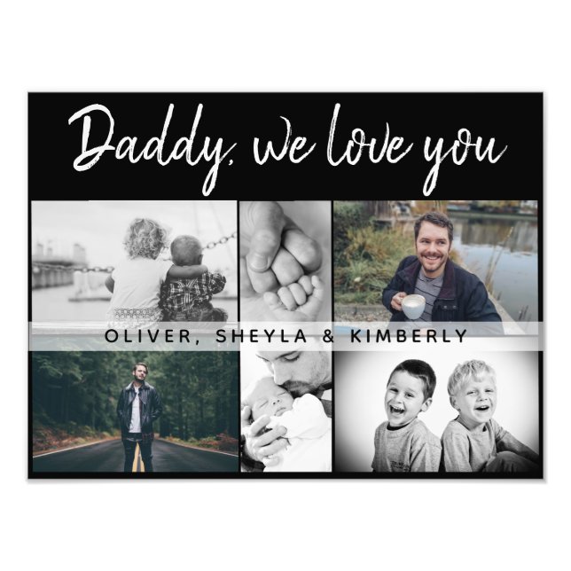 Padre con hijos y Collage de fotos de papá de fami (Frente)
