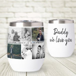 Padre con hijos y padre familiar 6 Collage de foto<br><div class="desc">Padre con hijos y padre de familia 6 Collage de fotos Tumbler de vino térmico. Collage de 6 fotos, el nombre del padre con un dulce mensaje en un moderno guión negro y nombres de niños que superponen las fotos. Añade tus 6 fotos familiares favoritas. Boca dulce y un regalo...</div>