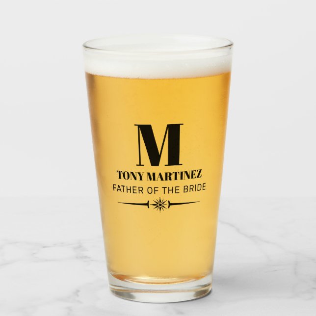 Padre de la cerveza Boda Monograma de la novia (Anverso (lleno))