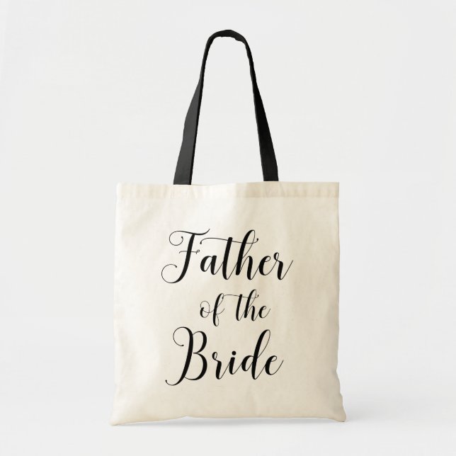 Padre de la novia. Bolsa de boda en blanco y negro (Frente)