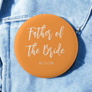 Padre de la Novia Botón Naranja Blanco