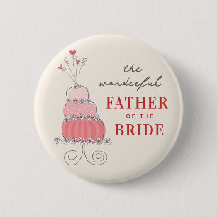 PADRE DE LA NOVIA botón Pastel de Boda rosa dulce