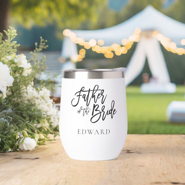 Padre de la novia nombre regalo caligrafía negra (Boda)