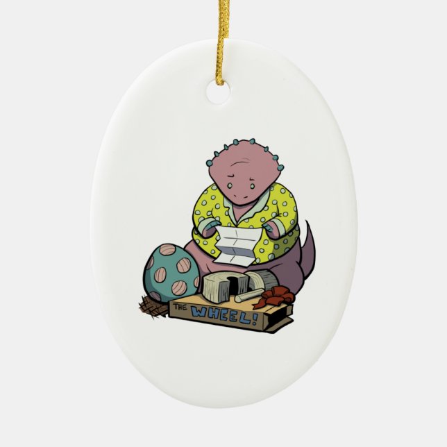 Padre de Protoceratops en el ornamento del navidad (Frente)