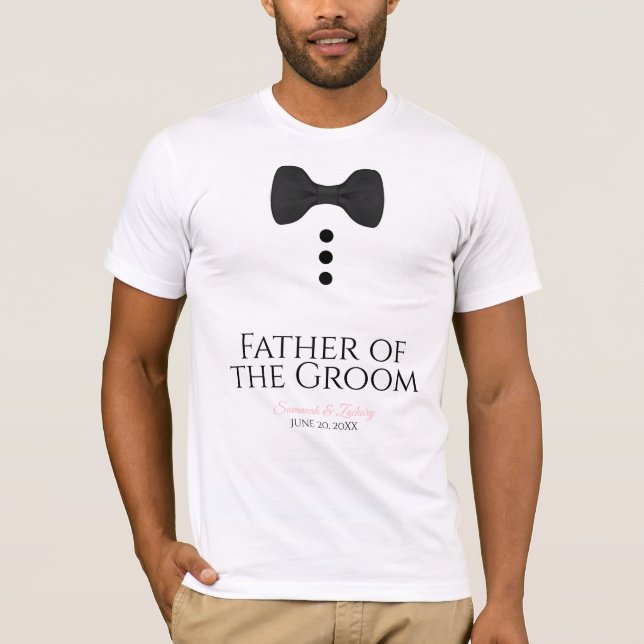 Padre divertido de la camiseta del Boda del traje  (Anverso)