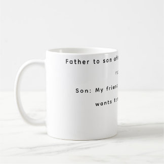 Padre e hijo de insinuantes tazas