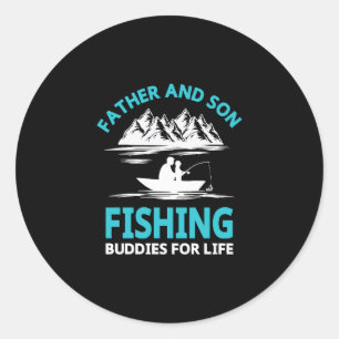 Padre E Hijo Pescando Budistas Para Pegatina De Vi