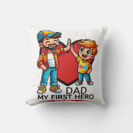 Padre e hijo tienen cinco almohadas y mi primer hé