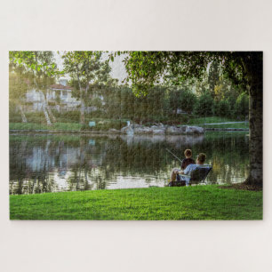 Padre hijo Pescando puzzle