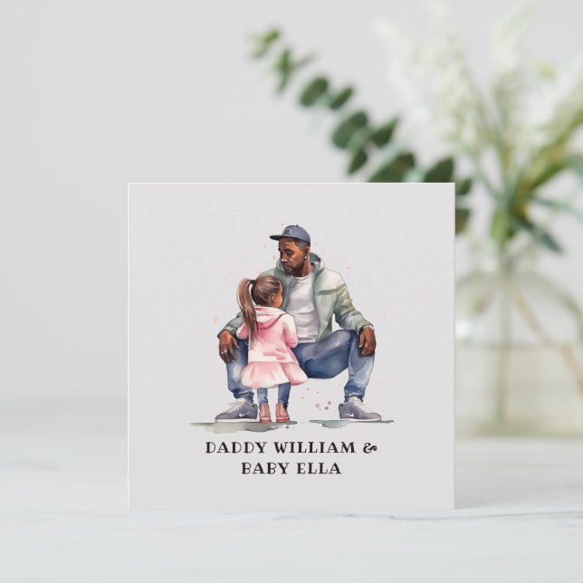 Padre negro y bono de hija (Anverso de pie)