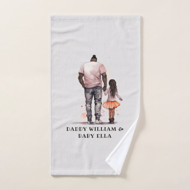 Padre negro y bonos de la hija (5) (Toalla de mano)