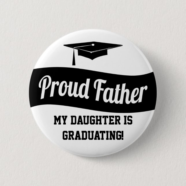Padre orgulloso - botón de la graduación (Anverso)