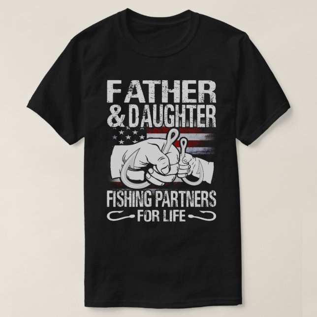 Padre y HIJA Camisetas de la pareja de pescadores (Diseño del anverso)