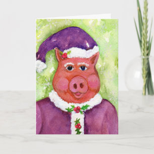 Padres de Navidad en la TARJETA Purple Holiday
