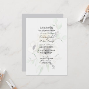 Padres formales Bodas de Invitación Floral Blanca