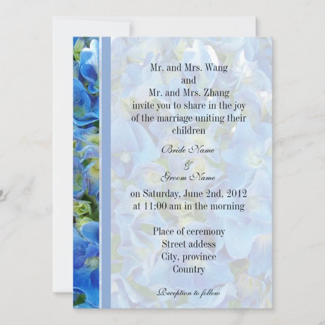 Padres novios y novios, invitación a la boda (Anverso)