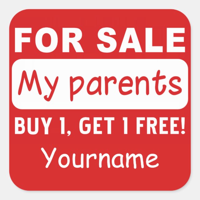 PADRES PARA pegatinas DE personalizados DE VENTA (Anverso)