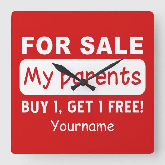 PADRES PARA VENTA reloj de pared personalizado (Anverso)