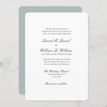 Padres verde azulados de la invitación a la boda d