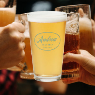 Padrino de Boda con Nombre Estilizado Verde Salvia