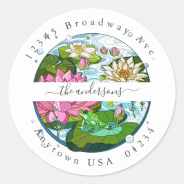 Pads de lirio pintados; Sello para sobres de direc