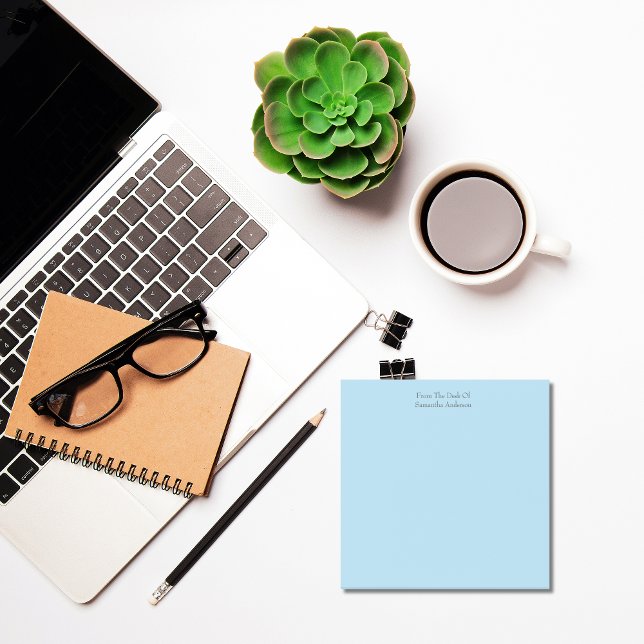 Pads de nota para la publicación personalizada Lig (Personalized Light Blue Post-it-notes.  3x3 inches.)