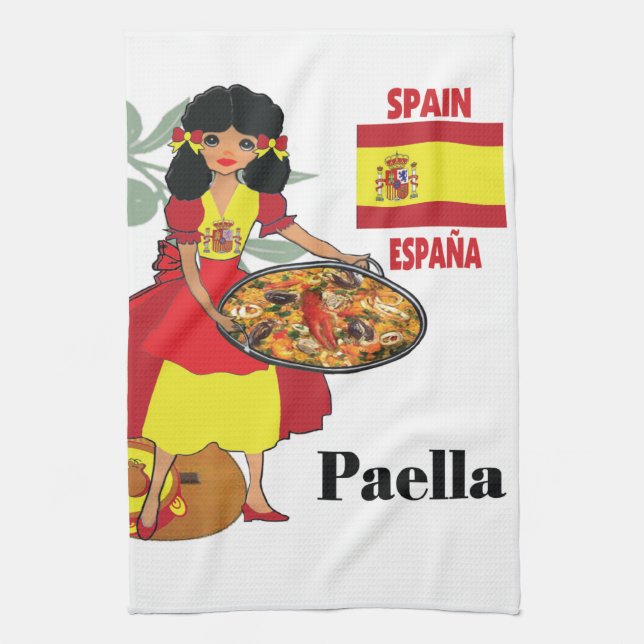 Paella español de la toalla de cocina (Vertical)
