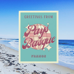 Paga postal retro de vacaciones de la Francia vasc
