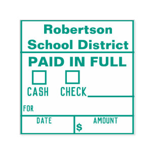 Pagado con sello completo de caucho