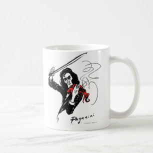 Paganini que juega una taza roja del violín