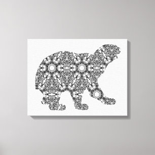 Página Arte de Oso Polar Geométrico Colorante Adul